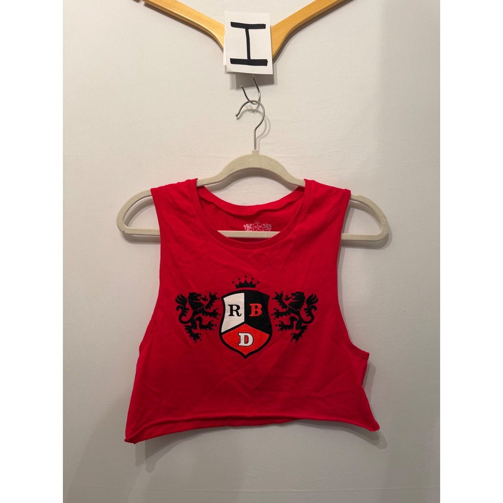 RBD Crop Top Tank Rebelde Band Crest Graphic Red Women Size Medium